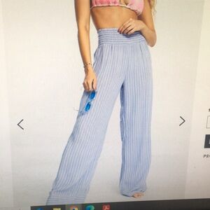 BILLABONG/“DAYBREAK”BLUE STRIPED GUAZE BEACH PANTS